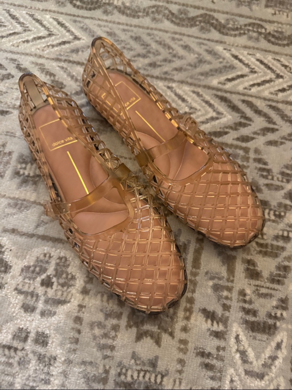 Dolce Vita Tan Amber Jelly Mary Jane Flats